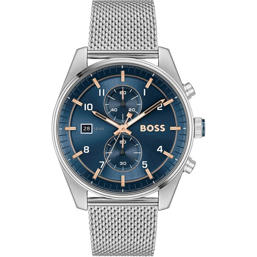 Hugo Boss Gents  Skytraveller Chronograph Watch - Silver